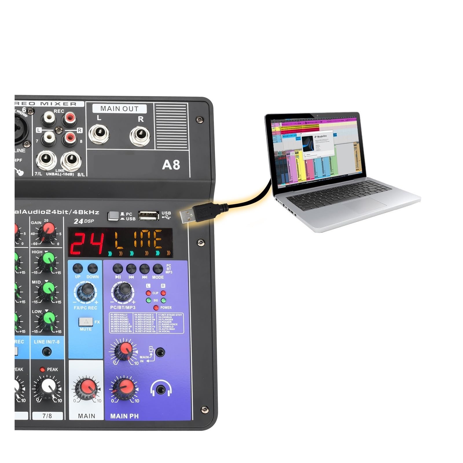 Amazon.co.jp: 音声ミキサー 8 チャンネル DJ サウンド